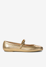 Gianvito Rossi Carla Metallic Leather Ballet Flats Gold G2222305GOMMEKONG_74478