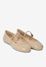 Gianvito Rossi Carla Patent Leather Ballet Flats Sand G2222305GOMSAND_74522