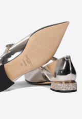 Jimmy Choo Bing Crystal-Strap Ballerina Flats BING PUMP FLATJBZGOLD/SAND_74956 Gold