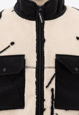 and wander Patterned Fleece Zip-Up Jacket White 5744281140031_74937