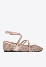Jimmy Choo Astoria Crystal-Embellished Ballet Flats ASTORIA FLATQHSMACARON/CRYSTAL_75082 Pink