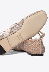 Jimmy Choo Astoria Crystal-Embellished Ballet Flats ASTORIA FLATQHSMACARON/CRYSTAL_75082 Pink