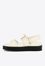 Tory Burch Kira Leather Flatform Sandals Cream 144328104_75203
