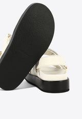 Tory Burch Kira Leather Flatform Sandals Cream 144328104_75203