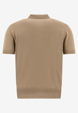 Tom Ford Fine Knit Polo T-shirt Beige KPS004YMC024S25JB281_75444