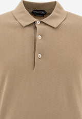 Tom Ford Fine Knit Polo T-shirt Beige KPS004YMC024S25JB281_75444