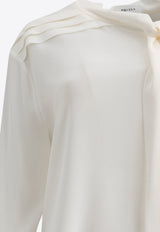 Alexander McQueen Scarf-Neck Silk Blouse 814400QBAAF9016_75575