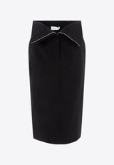 Alexander McQueen Foldover Midi Skirt Black 813474QJADA1000_75647