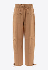 GANNI High-Waist Cargo Pants W0331177_75611 Beige