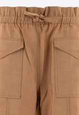 GANNI High-Waist Cargo Pants W0331177_75611 Beige
