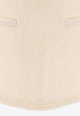 Self-Portrait Pearl Embellished Mini Bouclé Skirt Cream RS25-164SK-CCREAM_75622