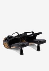 Jimmy Choo Didi 45 Leopard Print Slingback Pumps Beige DIDI 45BXRNATURAL/BLACK_75751