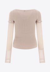Sportmax Alcide Knit Top 2512361111600ALCIDE003_75778 Beige