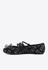 PINKO Joy Embellished Monogram Ballet Flats Black SD0299E025Z99_76370
