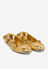 Chloé Luna Metallic Leather Ballet Flats Gold C25S08JQO9DA_76547