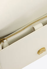 PINKO Classic Love Leather Crossbody Bag Ivory 100053A0F1Z14Q_76675