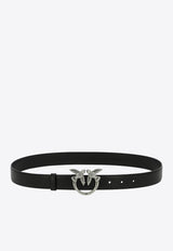 PINKO Logo Birds Buckle Leather Belt Black 100125A0F1Z99O_76681