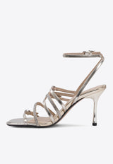 PINKO Lisa 85 Crystal-Embellished Leather Sandals Gold SD0301P081Z22_76845