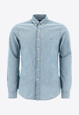 Polo Ralph Lauren Logo Embroidered Denim Shirt Blue 710548538001CHAMBRAY_76831
