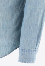 Polo Ralph Lauren Logo Embroidered Denim Shirt Blue 710548538001CHAMBRAY_76831