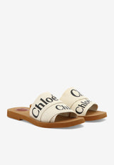 Chloé Woody Logo Jacquard Sandals Cream C22U188Z3101_77061