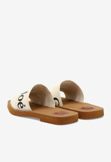 Chloé Woody Logo Jacquard Sandals Cream C22U188Z3101_77061