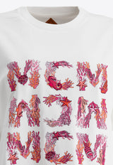 MCM Aquatic Logo Print T-shirt White MHTFSMM16WHITE_77026