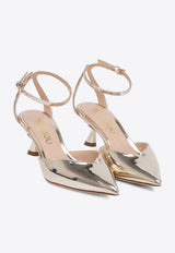 Ninalilou 45 Patent Leather Sandals Gold 351274LIVING PLATINO_77014