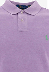 Polo Ralph Lauren Logo Embroidered Polo T-shirt Purple 710680784370PASTEL PURPLE HEATHER_76977