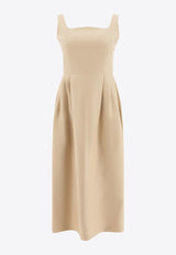 Sandbeige Wool Midi Dress SBB1OP02ACLIGHT YELLOW_77148