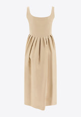 Sandbeige Wool Midi Dress SBB1OP02ACLIGHT YELLOW_77148