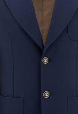 Valentino Single-Breasted Wool Blazer 6V3CEG959EBD51_77196