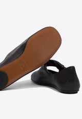 Alexander McQueen Knotted-Strap Leather Ballet Flats 814287WHACO1000_77366