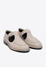 Pierre Hardy Buckled Leather Loafers AEE02GRAIN KIDOFF WHITE_77375