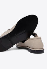 Pierre Hardy Buckled Leather Loafers AEE02GRAIN KIDOFF WHITE_77375