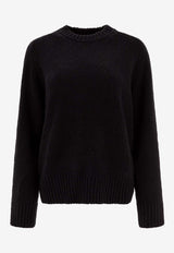 Loulou Studio Ribbed Crewneck Sweater Black CANILLOBLACK_77624