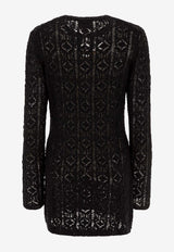 Loulou Studio Perforated Mini Dress Black EVANBLACK_77599