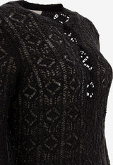 Loulou Studio Perforated Mini Dress Black EVANBLACK_77599