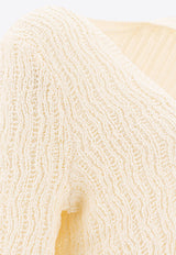 Loulou Studio Komo V-neck Knitted Sweater Ivory KOMORICE IVORY_77594