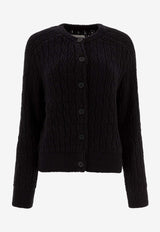 Loulou Studio Cable Knit Buttoned Cardigan Black SEANBLACK_77606