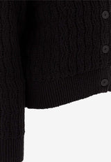Loulou Studio Cable Knit Buttoned Cardigan Black SEANBLACK_77606