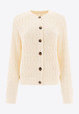 Loulou Studio Sean Knitted Cardigan Ivory SEANRICE IVORY_77626