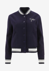 Golden Goose DB Logo Embroidered Bomber Jacket Blue GWP00832P00061850486_77417