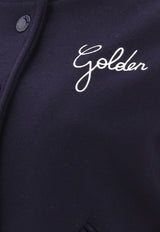 Golden Goose DB Logo Embroidered Bomber Jacket Blue GWP00832P00061850486_77417