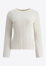 Loulou Studio Elsa Silk Crewneck T-shirt Ivory ELSAIVORY_77778