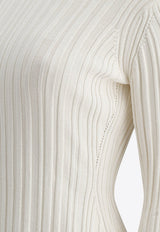 Loulou Studio Elsa Silk Crewneck T-shirt Ivory ELSAIVORY_77778