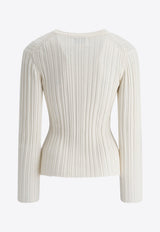 Loulou Studio Elsa Silk Crewneck T-shirt Ivory ELSAIVORY_77778