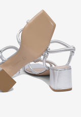Gianvito Rossi Juno 55 Metallic Nappa Leather Sandals Silver G3244555RICNPSARGE_77894