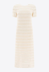 Sandbeige Ribbed Midi Dress SBB2OP10ACIVORY_77847