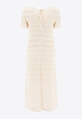 Sandbeige Ribbed Midi Dress SBB2OP10ACIVORY_77847
